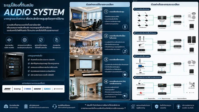 สไลด์ระบบเสียง Audio System พร้อมตัวอย่างไดอะแกรม