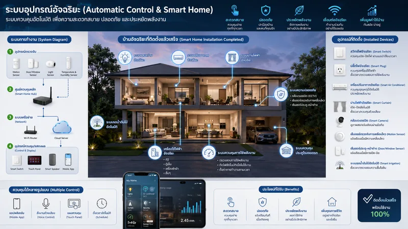 สไลด์ระบบอุปกรณ์อัจฉริยะ Automatic Control & Smart Home